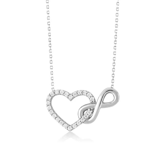Infinite Love Necklace (Heart Pendant with CZ)
