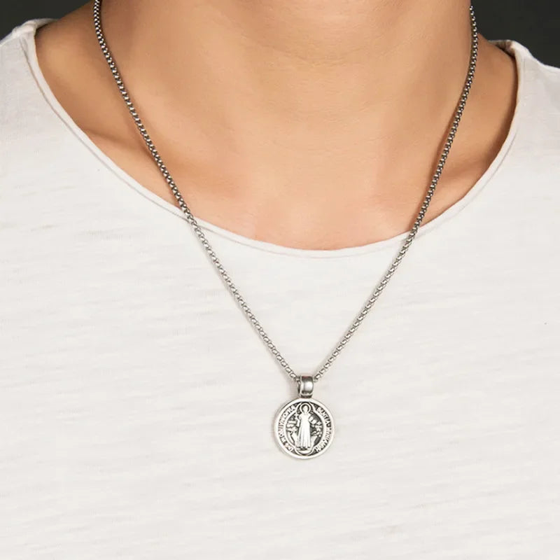 Serenity Shield Necklace (Saint Benedict Pendant)