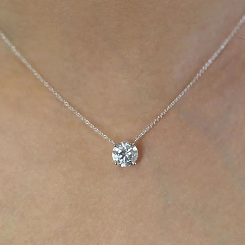 Solitaire Drop Necklace (Moissanite)