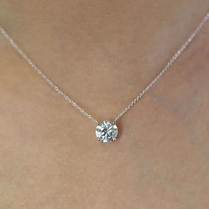Solitaire Drop Necklace (Moissanite)