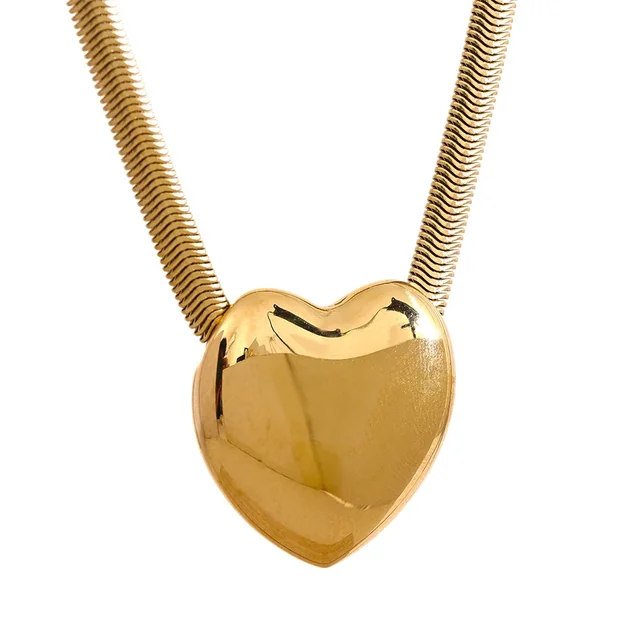 Amora Heart Necklace(Chunky Snake Chain)