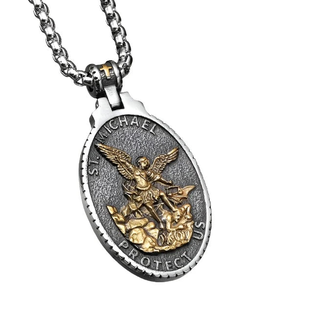Divine Figure Necklace (Saint Michael Pendant)