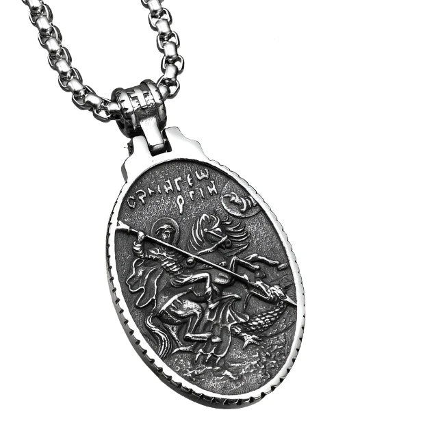 Divine Figure Necklace (Saint George Pendant)