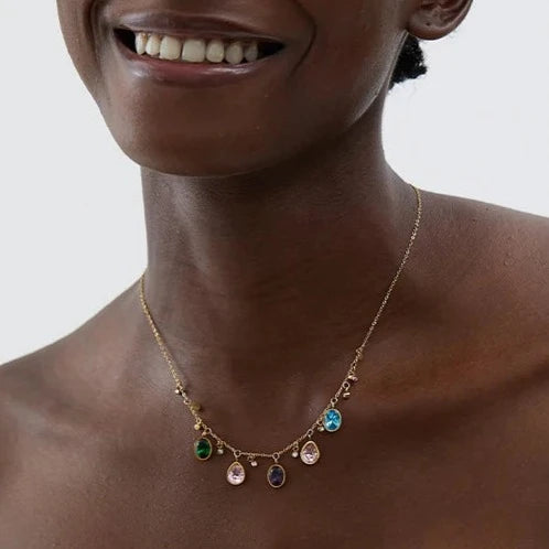 Layla Necklace (Colorful Cubic Zirconia Charms)