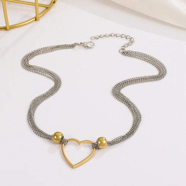 Maya Heart Necklace (Multi-layer chain)