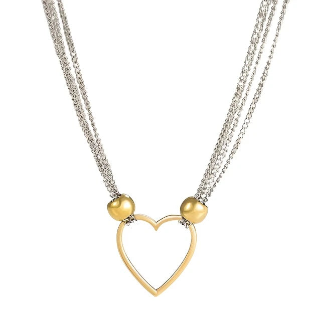 Maya Heart Necklace (Multi-layer chain)