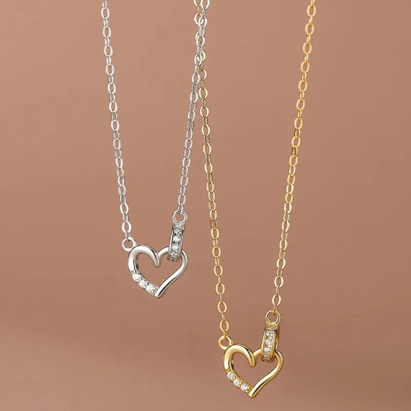 Lila Necklace (Sparkling Heart with CZ)