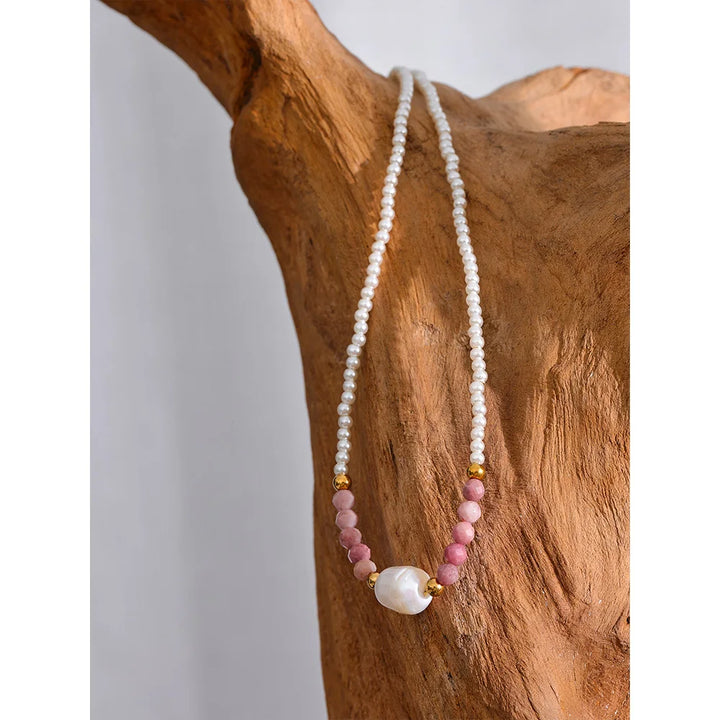 Estelle Gemstone Pearl Necklace
