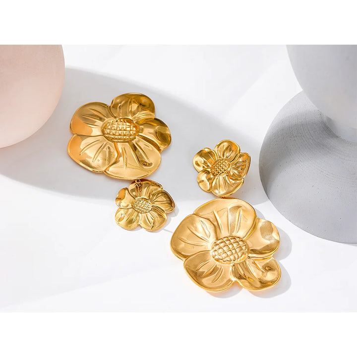 Layla Earrings (Floral double-drops)