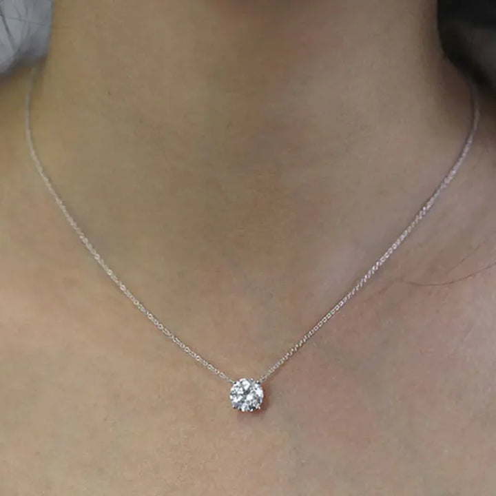 Solitaire Drop Necklace (Moissanite)