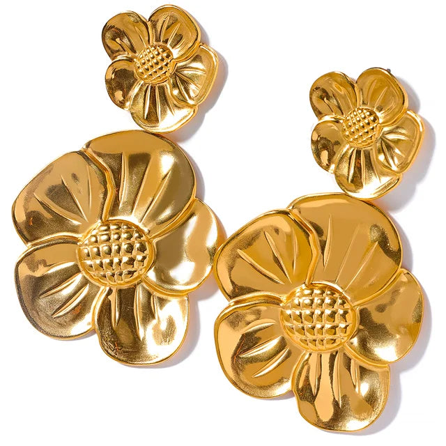 Layla Earrings (Floral double-drops)