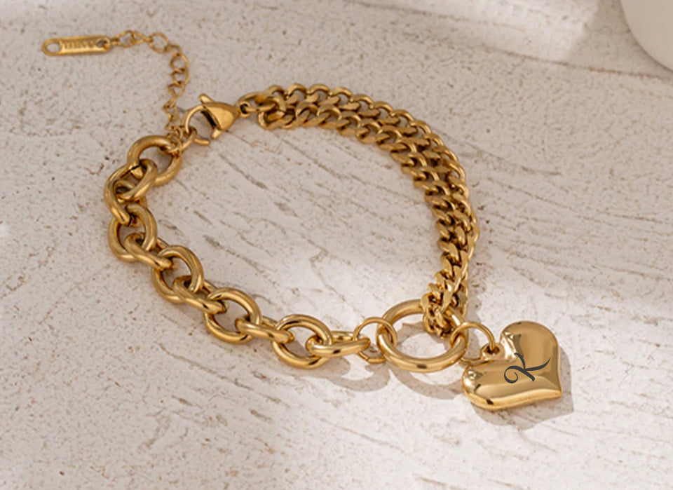 Viena Chunky Heart Bracelet