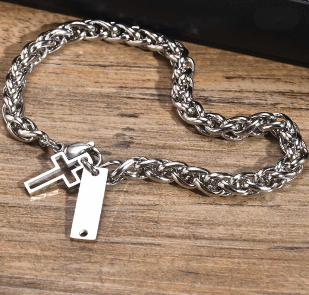 Radiant Faith Bracelet (Cross with Cuban Chain)