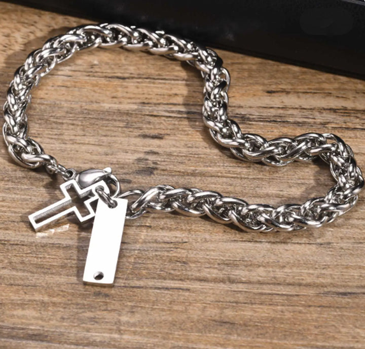Radiant Faith Bracelet (Cross with Cuban Chain)