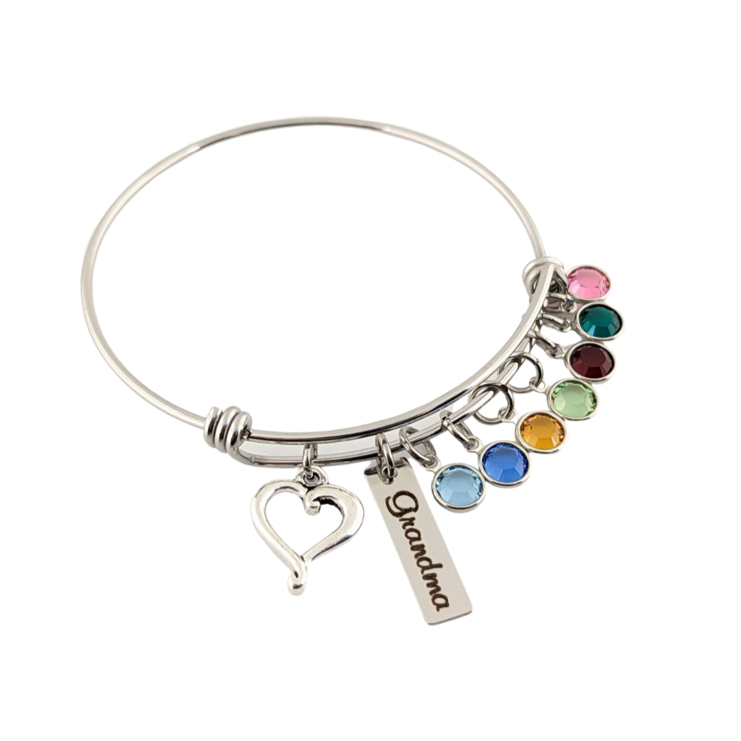 Grandma Bracelet Personalized with Birthstones