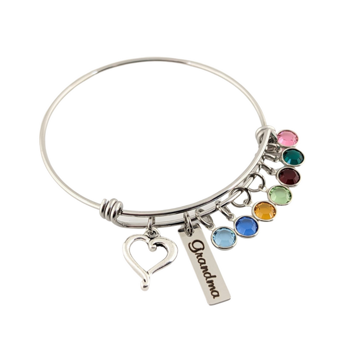 Grandma Bracelet Personalized with Birthstones
