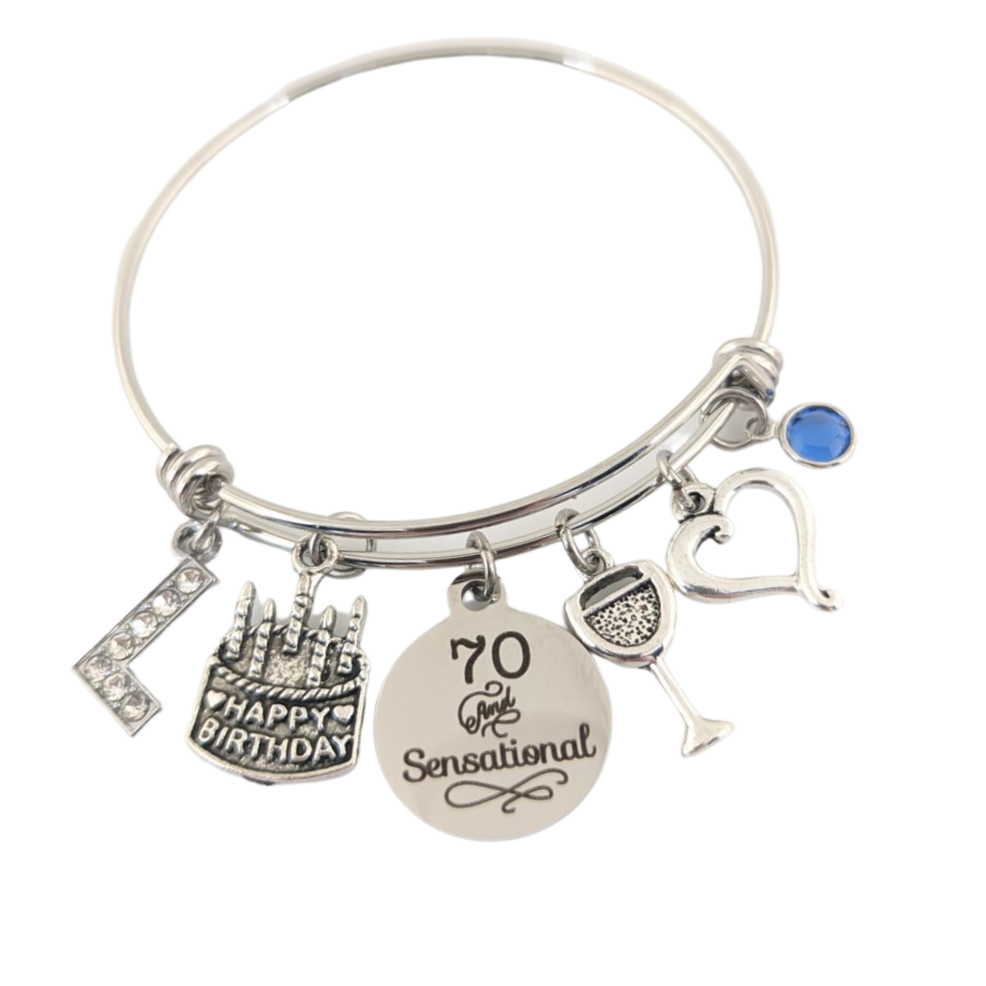 70th birthday online charm