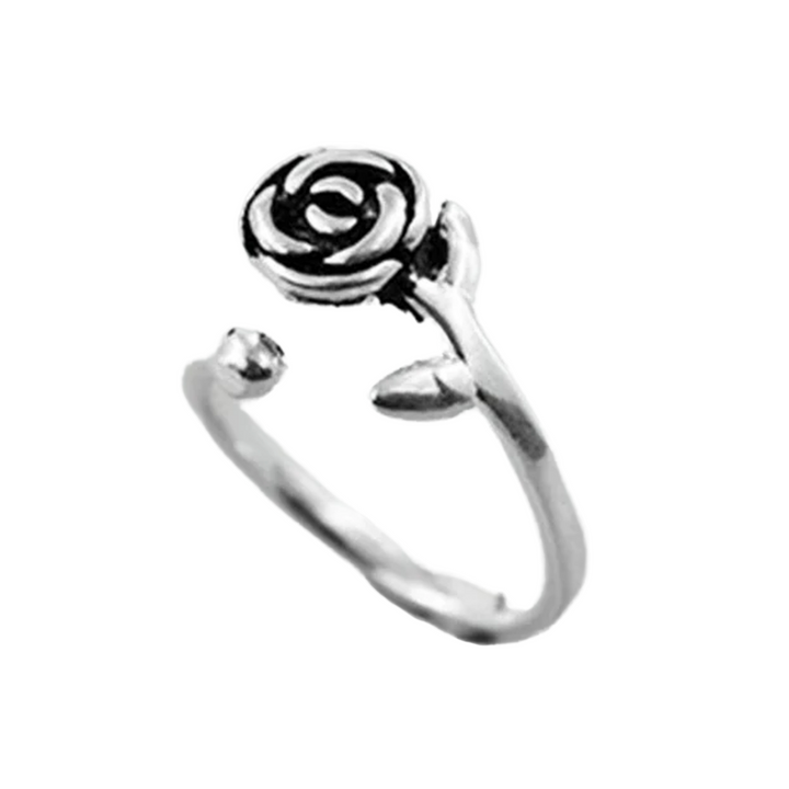 Sterling Silver Rose Flower Ring