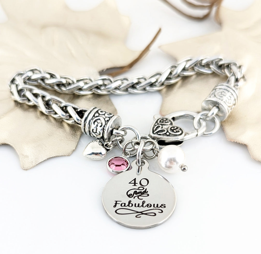 70th Birthday Bracelet for Women - Antique Silver Bracelet.