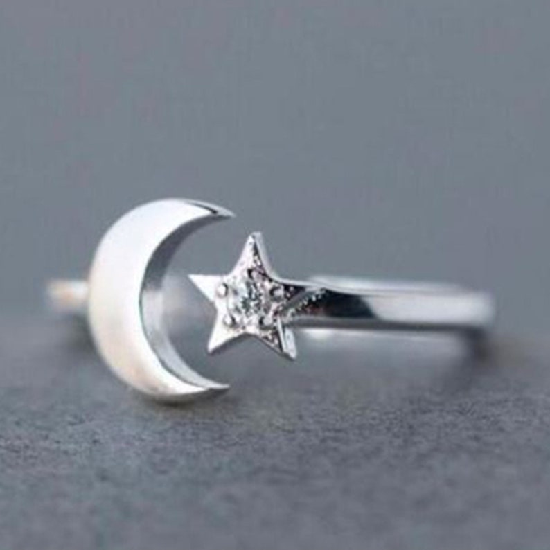 Moon and Star Ring