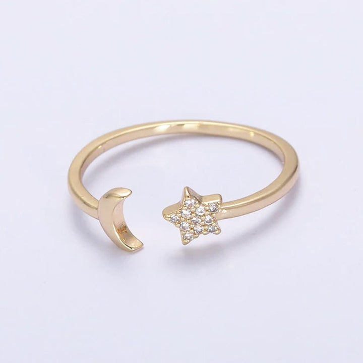 Moon and Star Ring