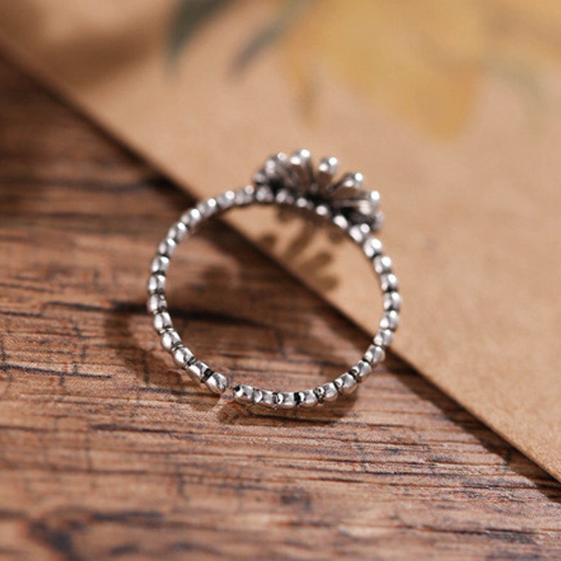 Sterling Silver Sunflower Ring