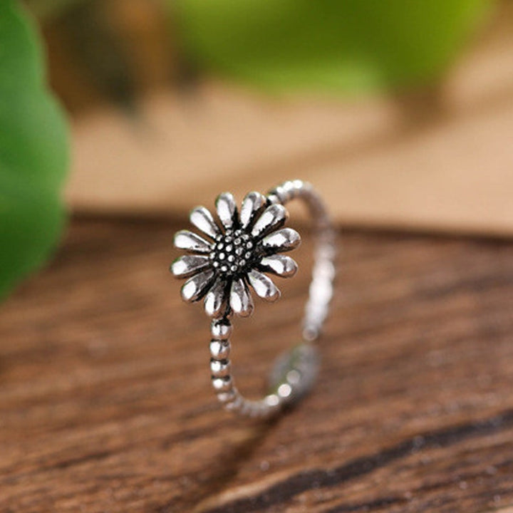 Sterling Silver Sunflower Ring