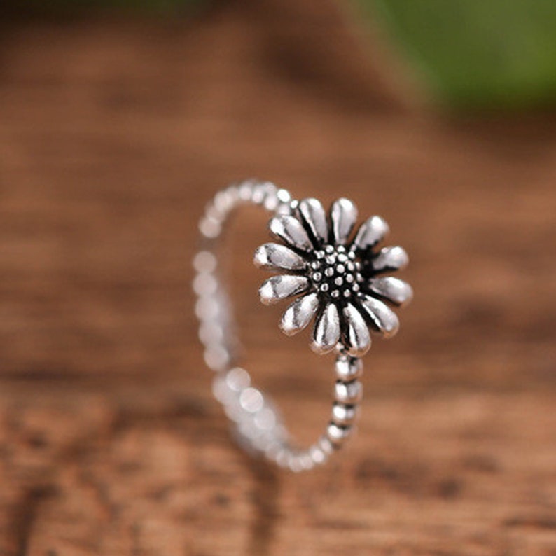 Sterling Silver Sunflower Ring