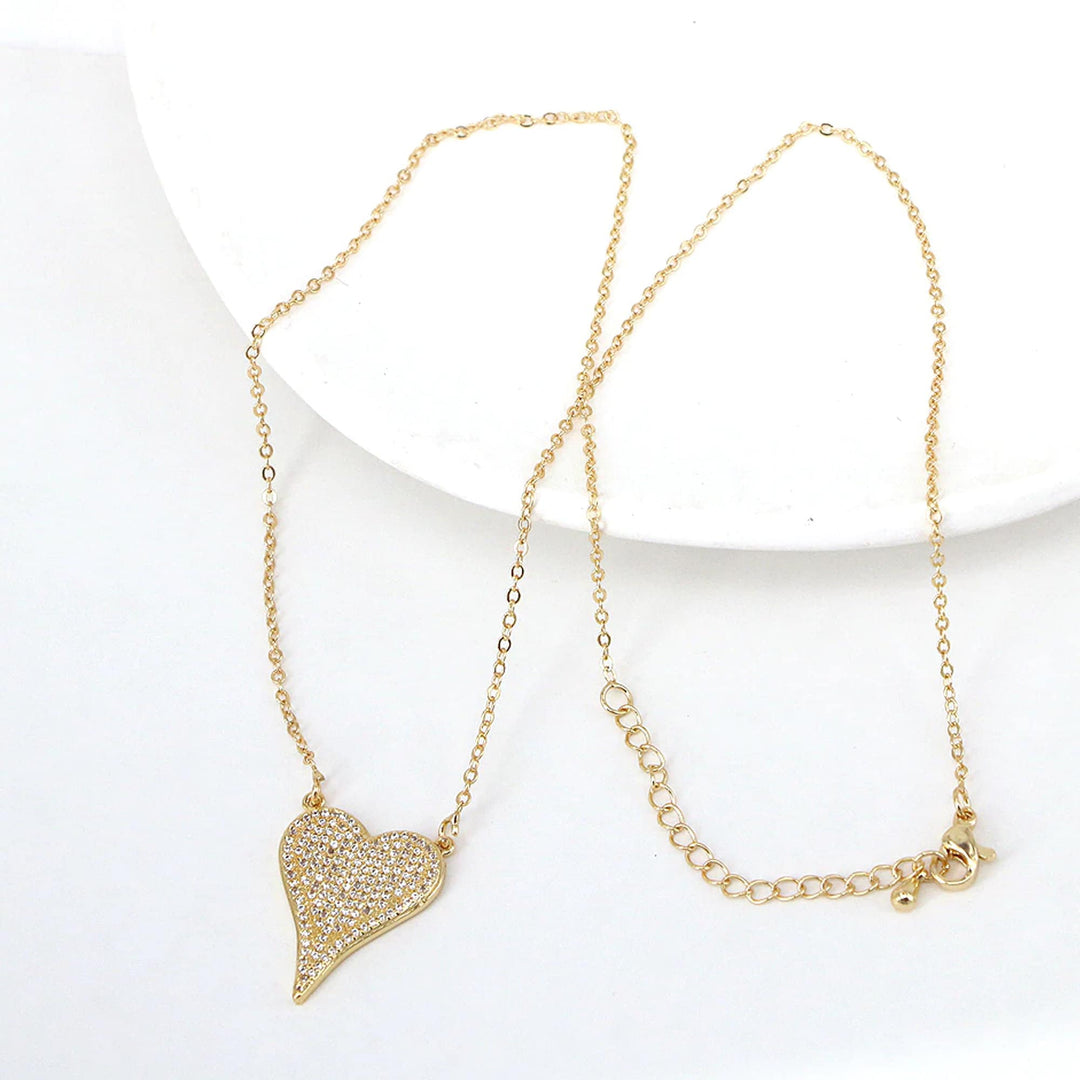 Bianca CZ Heart Pendant Necklace