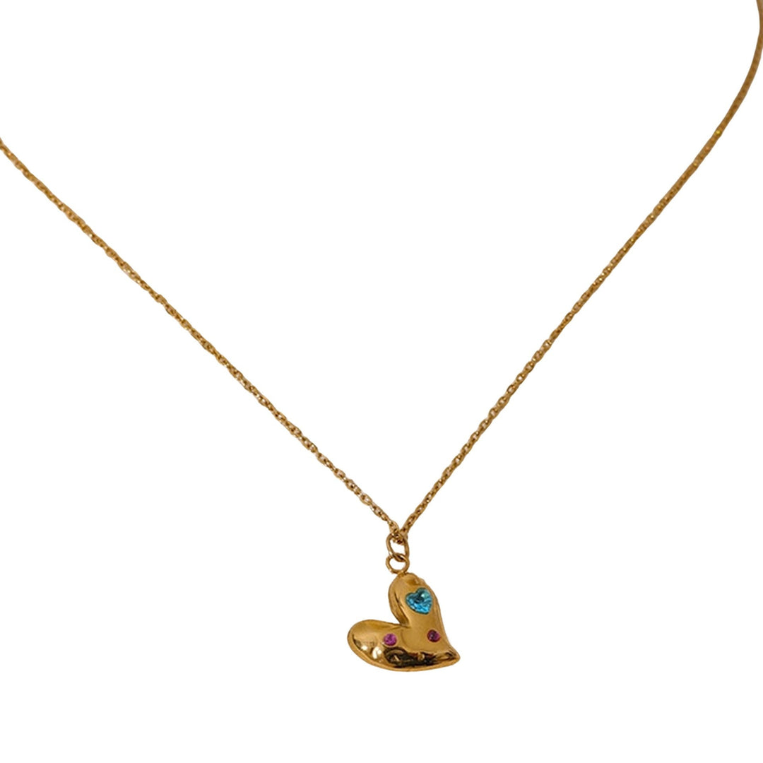 Abigail Heart Necklace with CZ Accents