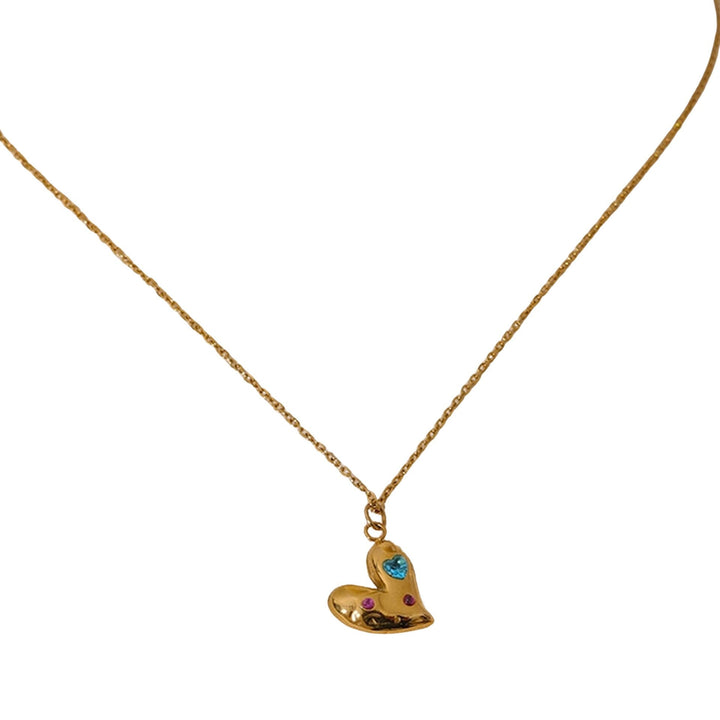 Abigail Heart Necklace with CZ Accents
