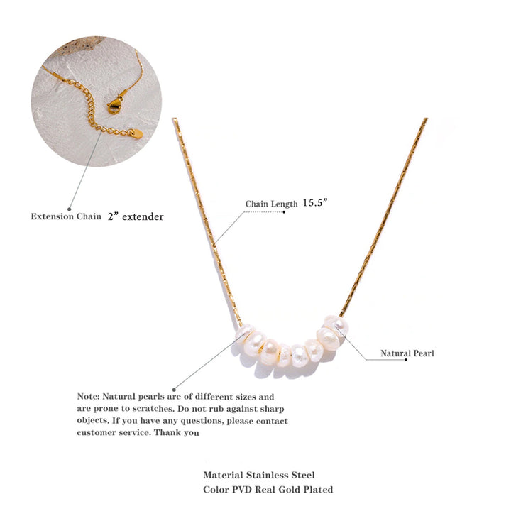 Ella Beaded Natural Pearl Necklace