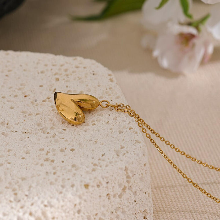 Abigail Heart Necklace with CZ Accents