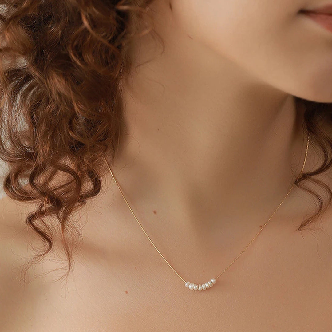 Ella Beaded Natural Pearl Necklace