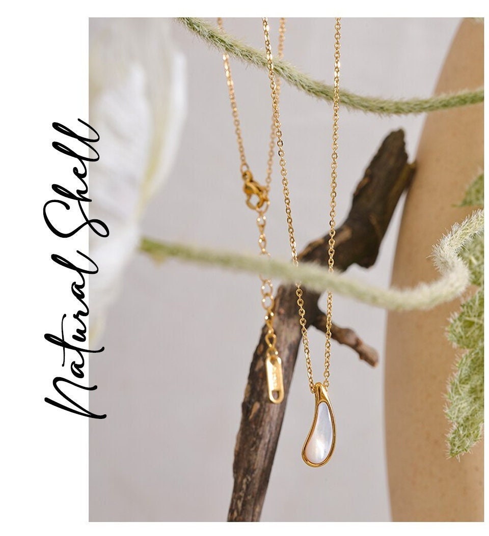 The Nina Natural Shell Tear Drop Necklace