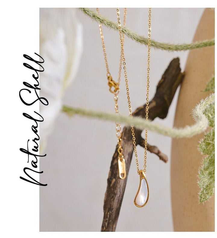 The Nina Natural Shell Tear Drop Necklace