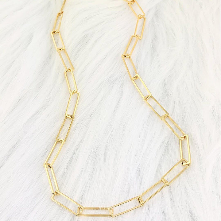 Paperclip Gold Link Necklace.