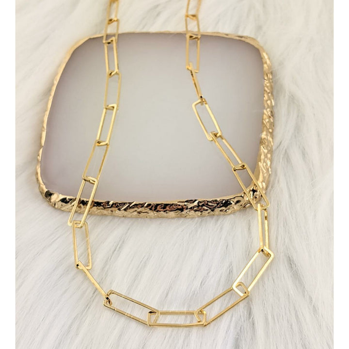 Paperclip Gold Link Necklace.