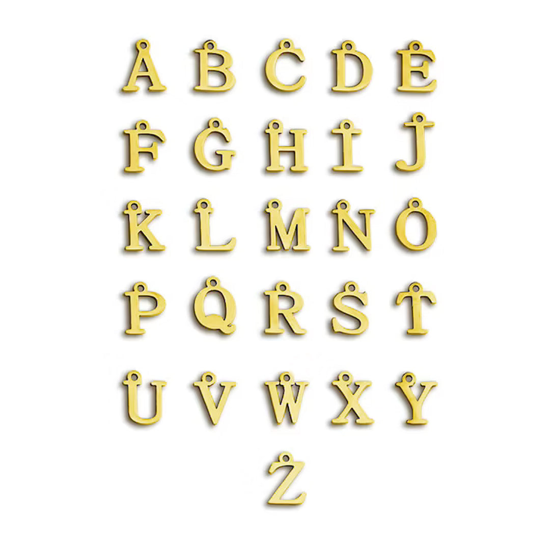 Stainless Steel English Letter Charm.