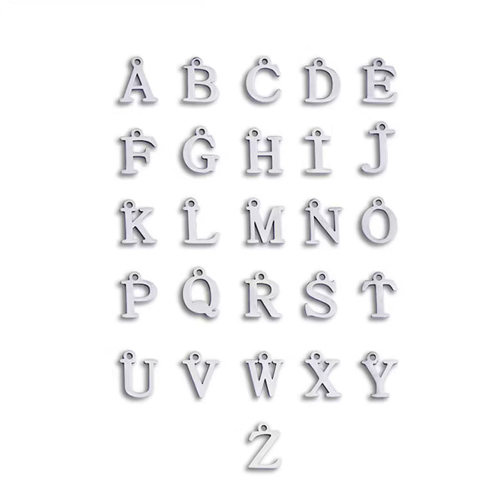 Stainless Steel English Letter Charm.