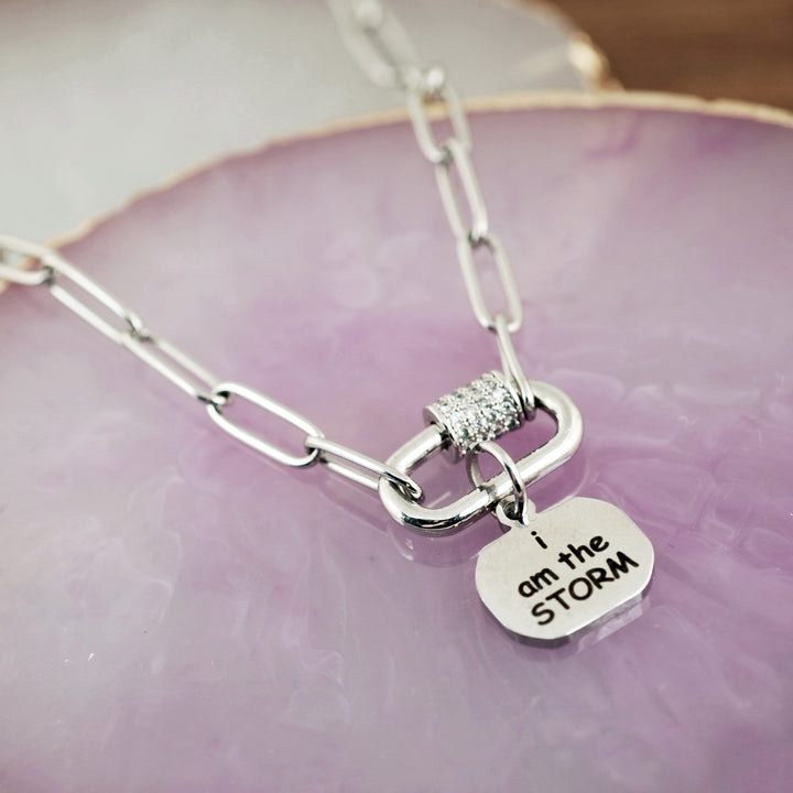 I am the Storm - Carabiner Paper Clip Necklace.