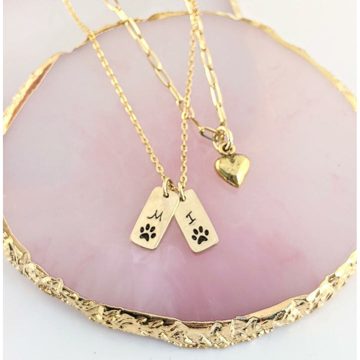 Personalized Mini Tag Dog Mom Necklace.