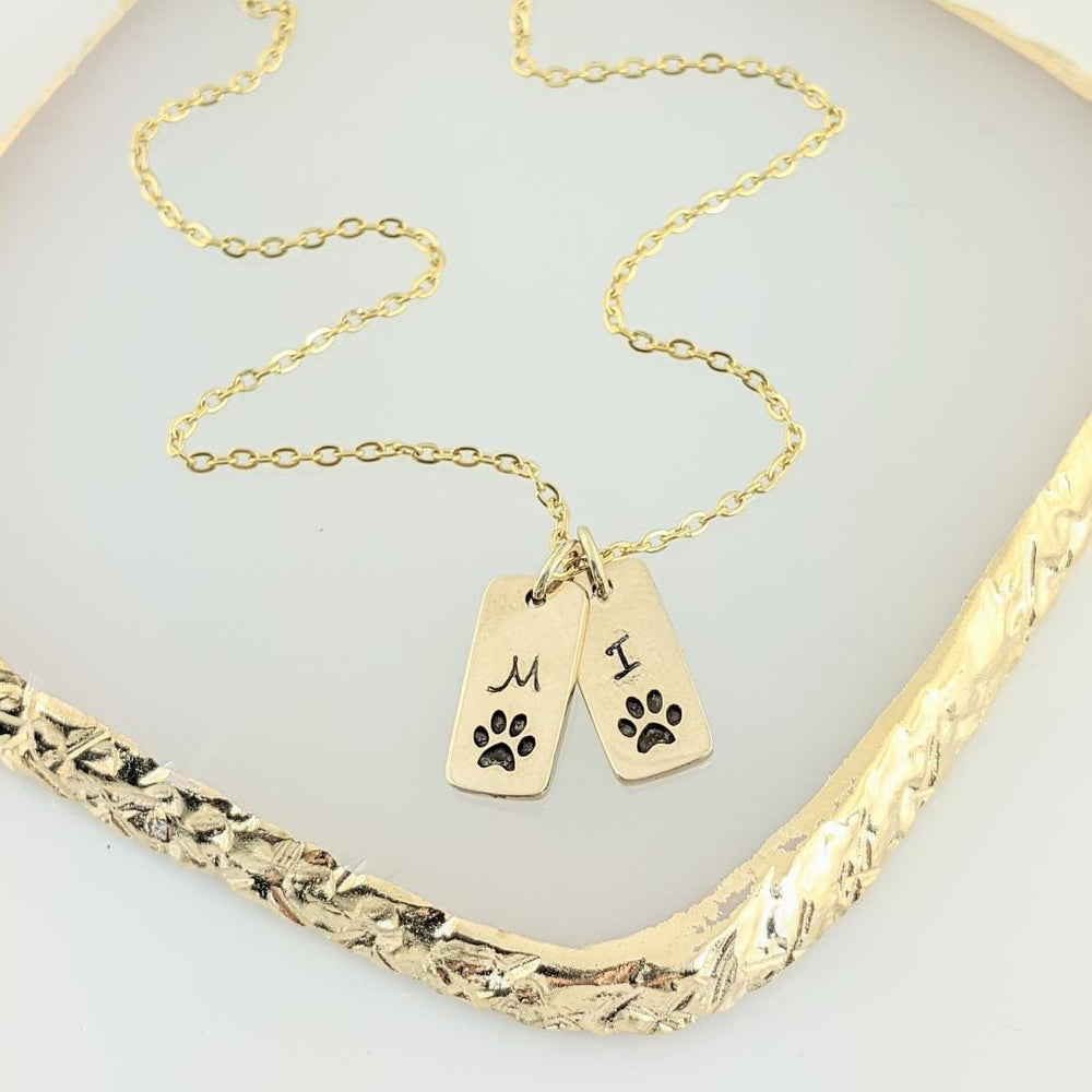 Personalized Mini Tag Dog Mom Necklace.