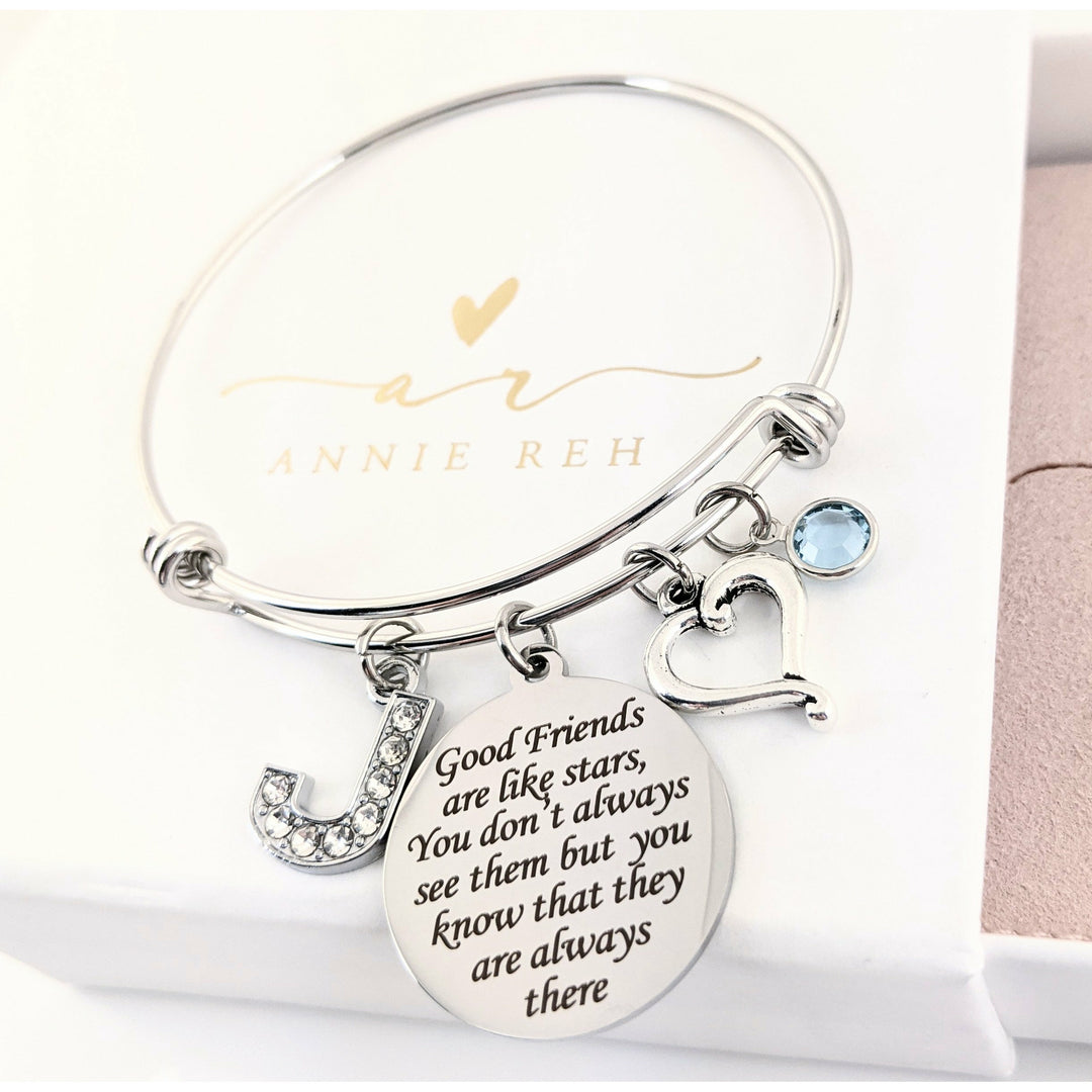 Good friends are like stars - Best Friend Bangle Bracelet.