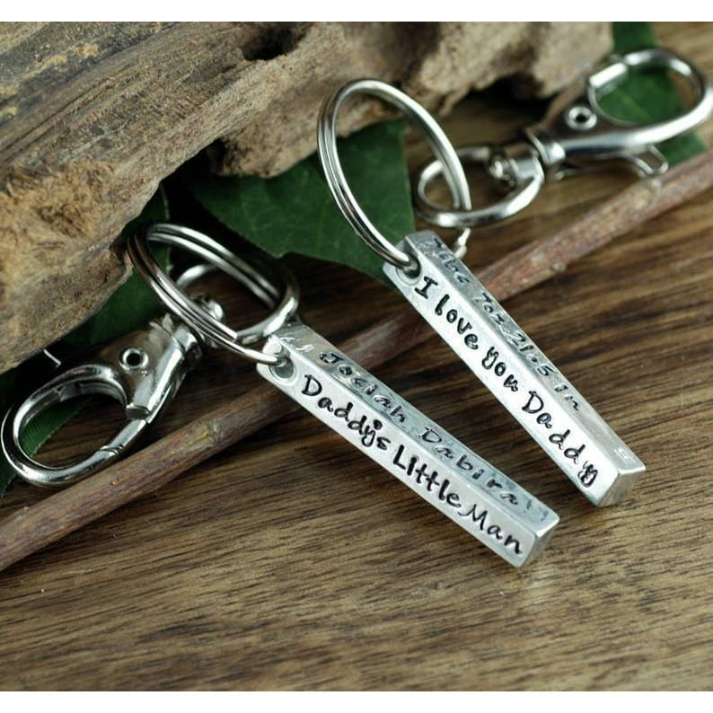 Personalized Bar Key Chain for Dad.