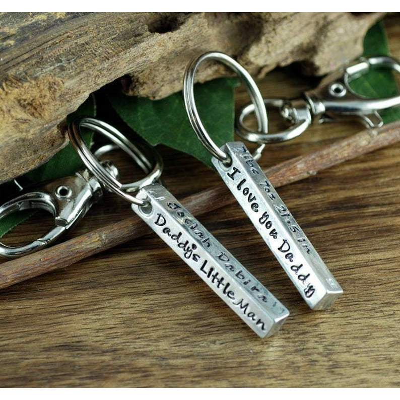 Personalized Bar Key Chain for Dad.