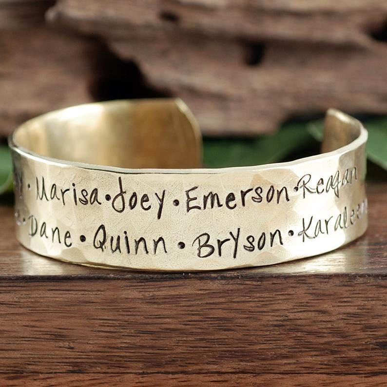 Personalized Wide Cuff Bracelet for Mom/Grandma.