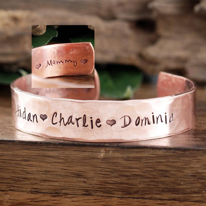 Personalized Wide Cuff Bracelet for Mom/Grandma.