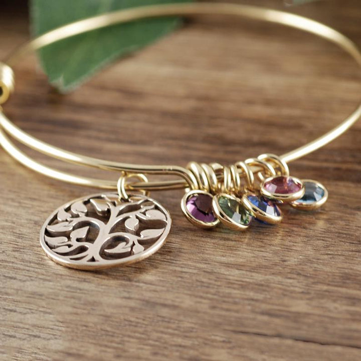 Birthstone Family Tree Bracelet for Mom/Grandma.