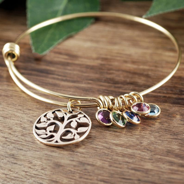 Birthstone Family Tree Bracelet for Mom/Grandma.